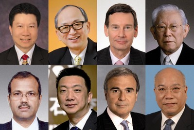入圍名單由8位具豐富經(jīng)驗(yàn)和領(lǐng)導(dǎo)地位的國際評審嚴(yán)謹(jǐn)篩選。（由上至下, 從左至右）泰國商會暨泰國貿(mào)易委員會秘書長Vichai Assarasakorn、世界黃金協(xié)會遠(yuǎn)東區(qū)董事總經(jīng)理鄭良豪、國際鉑金協(xié)會首席執(zhí)行官高偉政(James Courage)、東京鉆石交易所(Tokyo Diamond Exchange)名譽(yù)主席加藤英高、荷蘭銀行(ABN AMRO Group)國際鉆石及珠寶部亞洲區(qū)主管Biju Patnaik、上海鉆石交易所總裁林強(qiáng)、美國珠寶商協(xié)會（Jewelers of America）執(zhí)行長倫奇（Matthew Runci）、國際有色寶石協(xié)會主席袁健榮