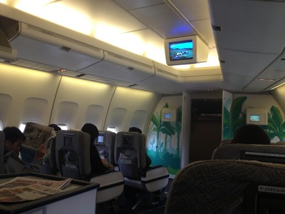 長榮航空班機里的熱帶涂鴉率先給旅客上了一堂小清新課。